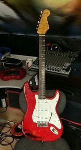 Strat handbuilt Klein loaded pickguard b hefner body flame maple neck much more