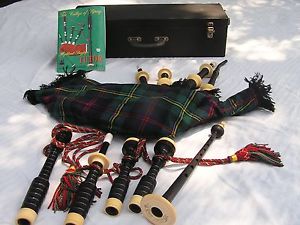 Bagpipe with case and book