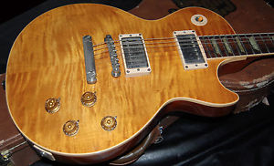 1997 Gibson Les Paul Classic Flametop Trans-Amber Premium Plus Top Road Warrior