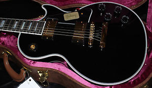 2012 Gibson Les Paul Custom Ebony Gold Hardware 100% unplayed MINT OHSC SAVE