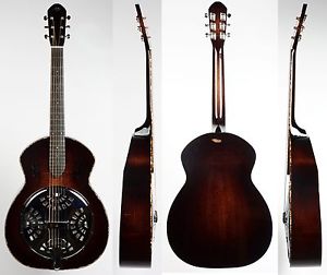 2011 Round Neck Resonator Guitar Hand Built by Rozawood Figured Mahogany NOS