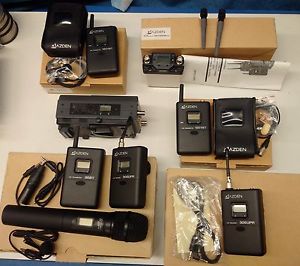Lot Azden UHF Receiver Wireless micro Transmitter Pack System for Video Camera