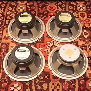 Vintage 1977 Matched Quad Celestion Vintage 30 G12h 8 Ohm 12" Greenback Speakers