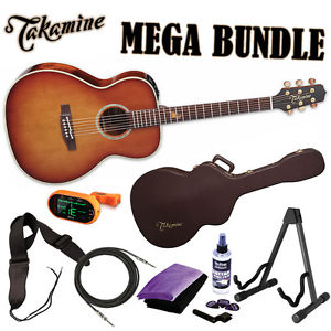 Takamine Legacy TF77PT Gloss Sunset Burst Cedar Top Koa B&S NEW AE Guitar BUNDLE
