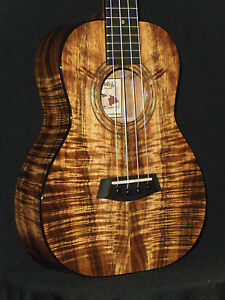 KANILEA KPE RARE GOLDEN SHIMMERING PREMIUM CURLY KOA 4 STRING TENOR UKULELE
