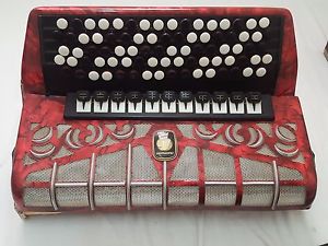 Red Button Accordion Weltmeister Gardenia 120 bass Germany FOR PARTS ONLY 5 Rows