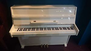 Stunning White Gloss Elysian Upright Piano
