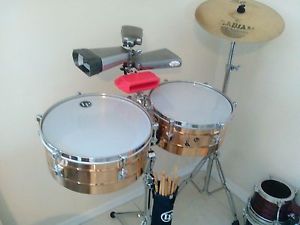 LP BRONZE TITO PUENTE COMPLETE SET TIMBALES WITH EXREAS