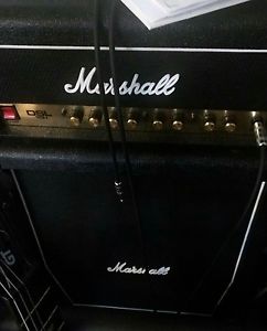Marshall DSL15H 15W All-Tube Guitar Amp Head in Black and 2*12 slant cabinet