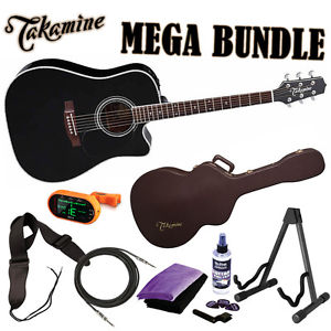 Takamine EF341SC Dreadnought *New* Acoustic Guitar MEGA BUNDLE ! EF-341 SC
