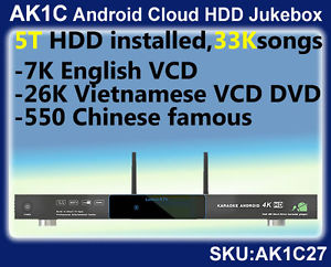 Android Cloud HDD Karaoke Jukebox,5TB,Vietnamese+English+Chinese songs