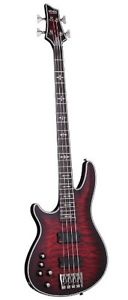Schecter Hellraiser Extreme-4 Left Handed 4-String Bass Guitar, Crimson Red