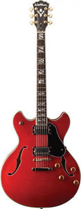 Washburn HB35 WR Hollow Body Electric Guitar, Wine Red