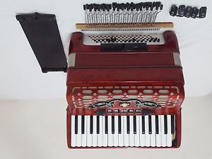 Red Guerrini Lady Piano Accordion 80 Bass for parts only