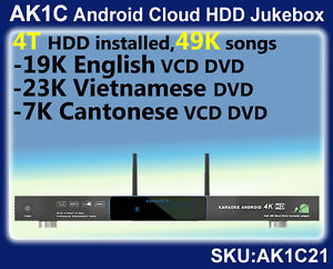 Android Cloud HDD Karaoke Jukebox,4TB,Vietnamese+English+Cantonese songs