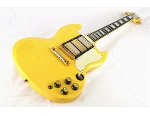Gibson SG Custom 3PU 1988 Yellow w/hard case F/S Guiter Bass From JAPAN #A2866