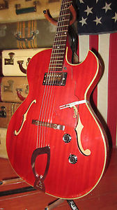 Vintage 1966 Guild T-100 Slim Jim Hollowbody Electric Guitar Cherry