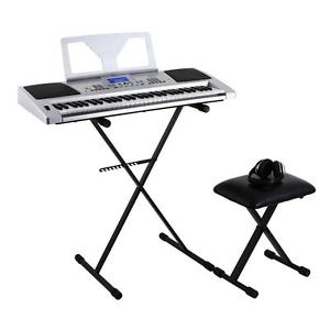 MUSIK KOMPLETT SET 61-TASTEN KEYBOARD DIGITAL PIANO KLAPP STATIV STÄNDER HOCKER