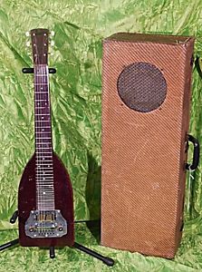 Guitars - Vintage 40's Lap steel guitar, amp & speaker in the case