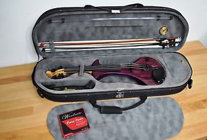 ZETA SV24 Strados Modern Purple 4-String Violin w/ Preamp MIDI Output Bows XTras
