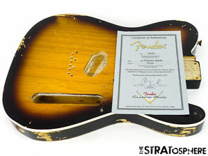 Fender USA Custom Shop 1952 Relic Telecaster BODY Tele Nitro Sunburst Bound!