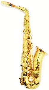 YAMAHA YAS-480 Eb ALTO GOLD LACQUERED BRASS SAXOPHONE w/ MOUTHPIECE + CASE NEW
