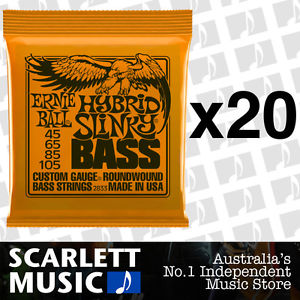20x Ernie Ball Hybrid Slinky 2833 45-105 Electric Bass Strings *SET OF 20 PACKS*