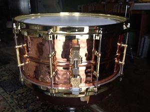 2016 Ludwig 1 of a Kind Hand Hammered Copper Phonic Snare 6.5x14 Brass on Brass