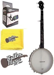 Gold Tone Model BC-120 - 5 String Open Back Banjo w/Clip-on Tuner + More