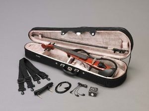 YAMAHA SV130S BR Brown silent violin set with Case , Bow , Rosin Fast Shipping