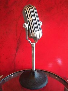 Vintage RARE 1940's American D9AT dual dynamic microphone old antique w stand