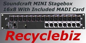 Soundcraft MINI Stagebox 16R for Performer Expression Compact Cat5 MADI-USB Card