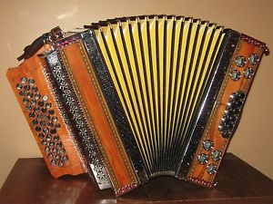 New Slovenian Krainerland Top Quality 3 Row Diatonic Button Box Accordion C,F,Bb