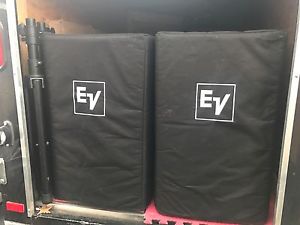A Pair Of EV ELX 115P With EV Branded Covers