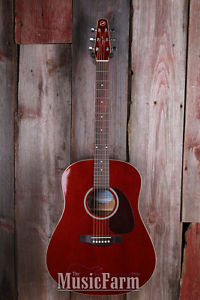 Seagull S6 Cedar Trans Red GT Acoustic Electric Guitar Dreadnought