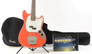 Fender Mustang Bass Guitar - Fiesta Red w/ Fender Gig Bag - Crafted in Japan