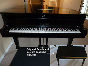 Kawai GS-40 Grand Piano 6'1" Polished Ebony Includes Kawai Bench, Escrow Service