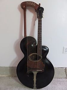 Antique Vintage 1910 Gibson Style U Harp Guitar Plays Beautiful Excellent Shape