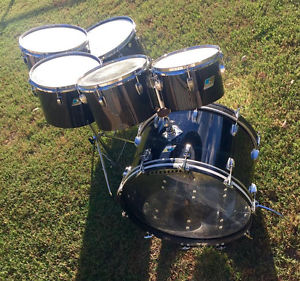 1978 Ludwig Solid Black Vistalite Drum Set