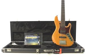 2006 Fender American Deluxe Jazz Bass V 5-String - Amber w/ New Fender Case