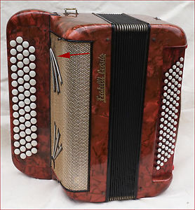 Accordéon Chromatique Fratelli Crosio 60 basses 3 Voix Nacré rouge 8.8Kg