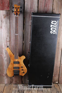 Sozo Z Series Render 4 String Electric Bass Guitar Maple Burl w Hardshell Case