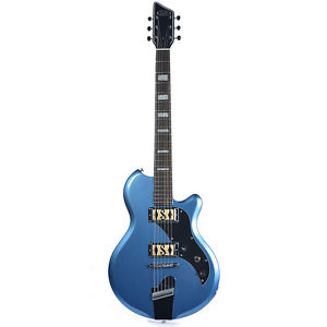Supro 2020-BM Island Westbury Electric Guitar Rosewood Board Ocean Blue Metallic
