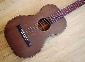 1920s Oscar Schmidt Sovereign Vintage Mahogany Parlor Acoustic Guitar X Braced