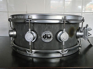 DW DRUM WORKSHOP 14 X 5.5 CONCRETE COLLECTORS SNARE DRUM TITANIUM TRUE HOOPS NEW