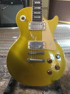 1980s Burny Super Grade RLG-50 Gold Top MIJ with Gibson Les Paul Strings Japan