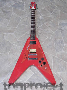 red VANTAGE FV 575 Matsumoko flying V Chitarra chitarra vintage MiJ Japan 1982