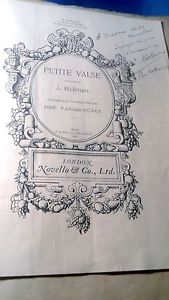 PARTITION PETITE VALSE DE J. HOLLMAN ET SIGNE EN 1912
