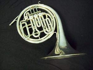 RARE! BEAUTIFUL! ELKHORN BY GETZEN SILVER DOUBLE FRENCH HORN + NICE CASE