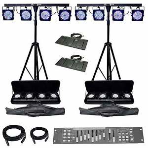 Chauvet DJ 4BAR LED Lighting RGB Par Can Stage Wash Light+Obey 10 DMX Controller